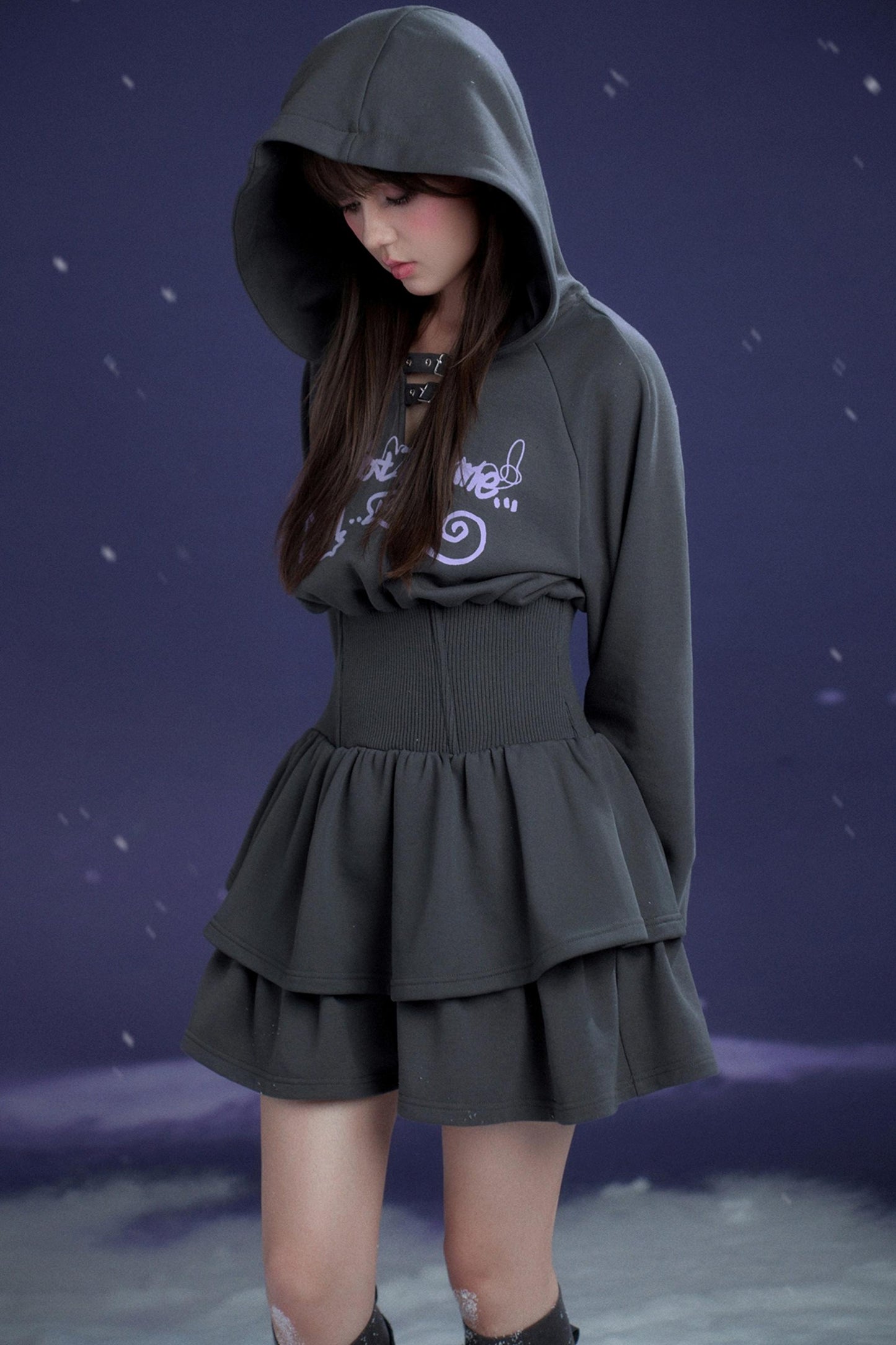 Casual Hooded Sweatdress