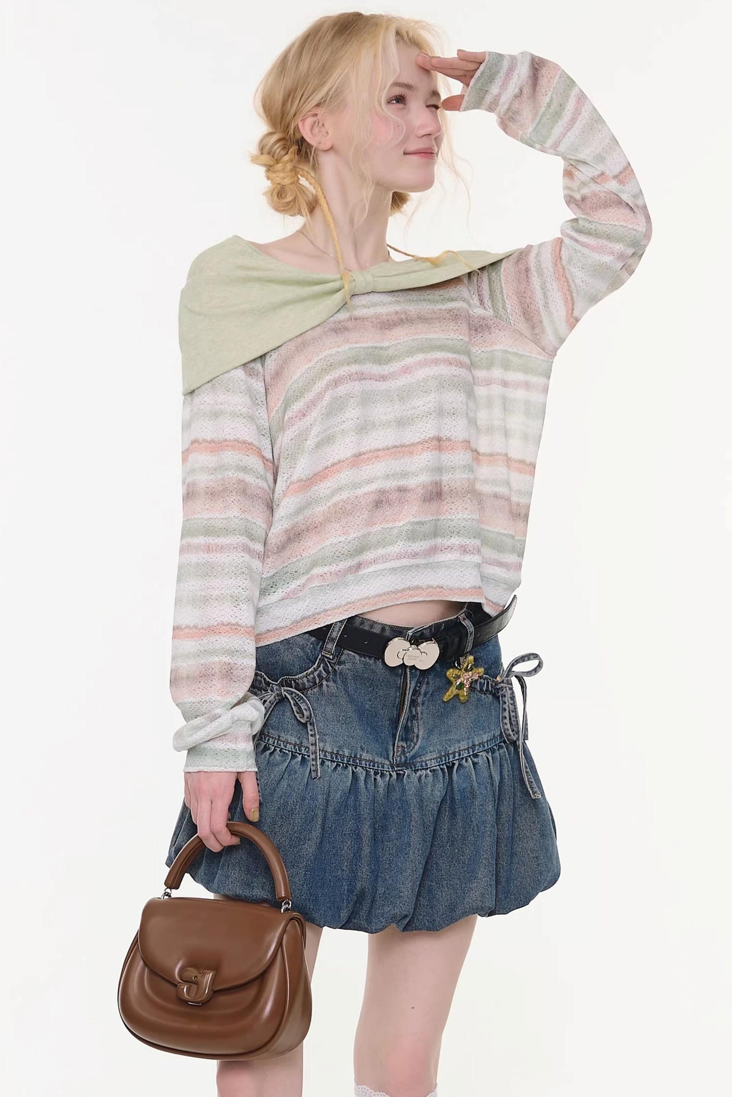 Spring Mist Striped Knit Top