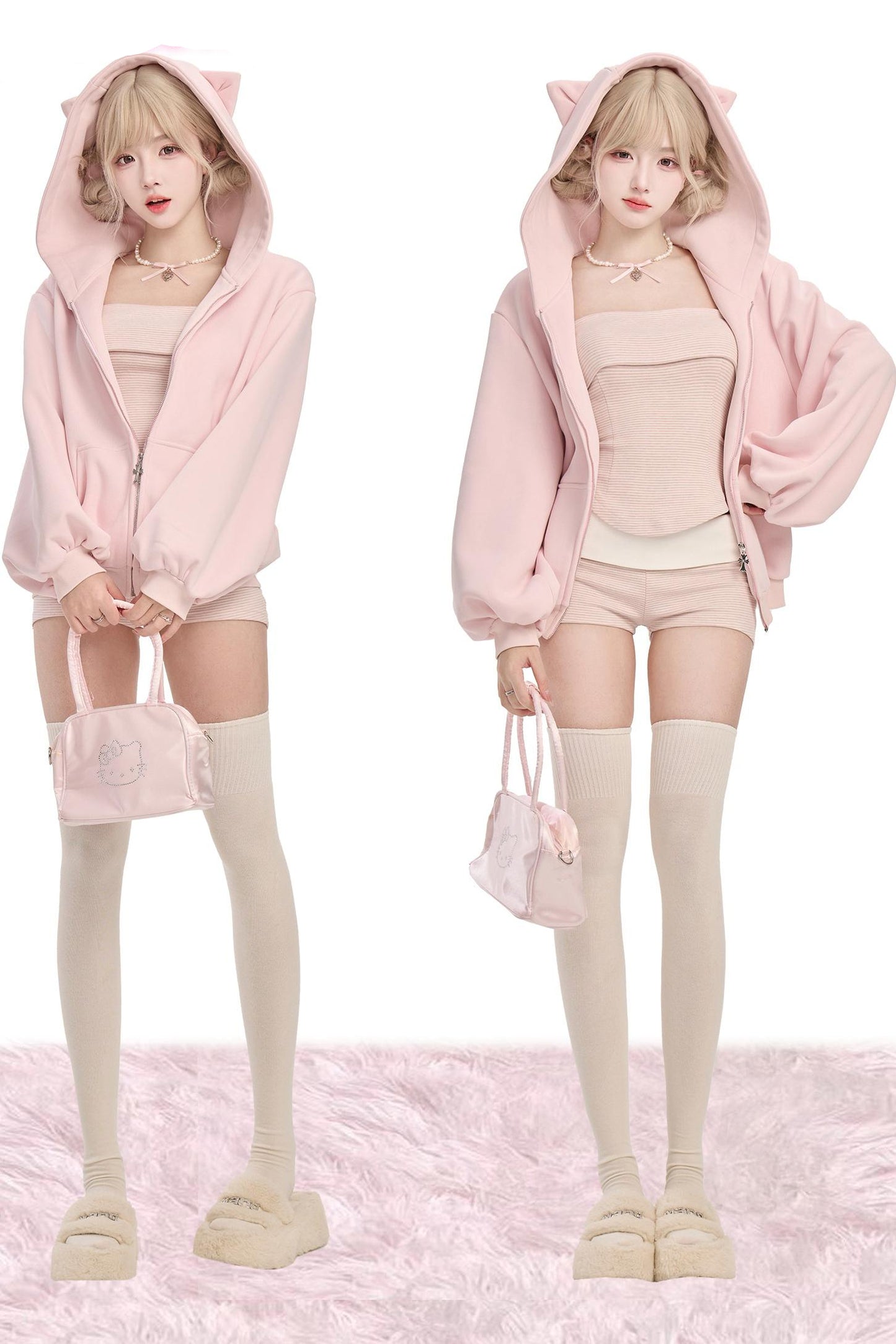 Strawberry Milk Stripe Jacket + Top + Pants