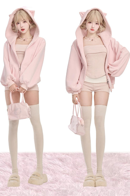 Strawberry Milk Stripe Jacket + Top + Pants