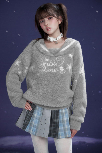 check star pleated skirt