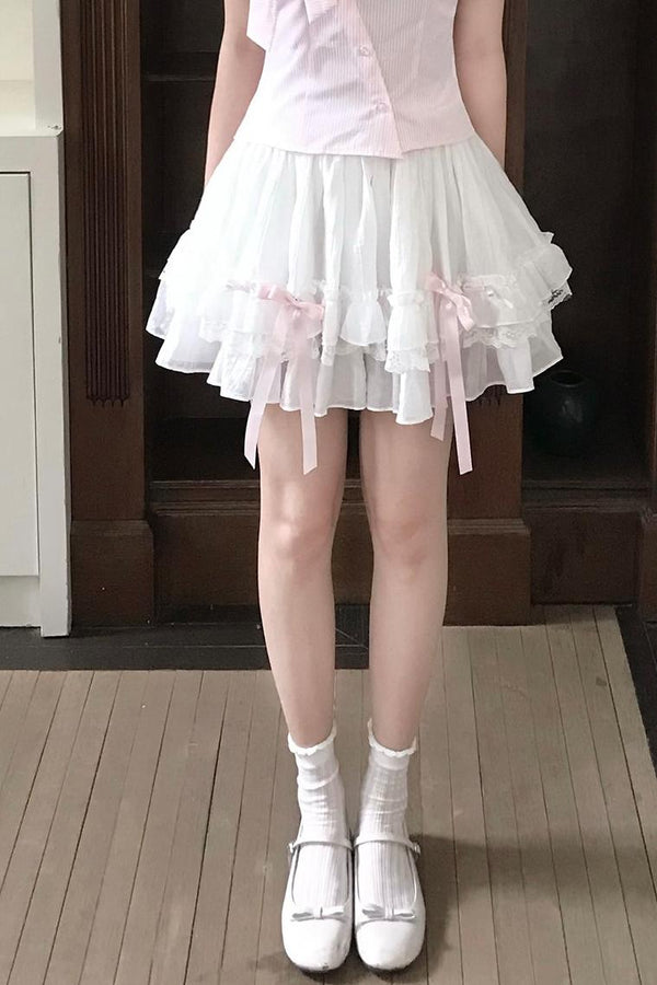 ふわ甘オフショルリボンブラウス+スカート
