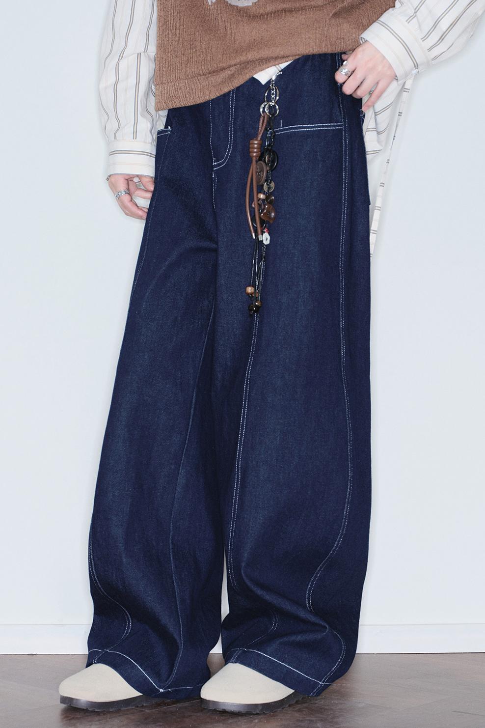 Color-Blocked Scimitar Jeans