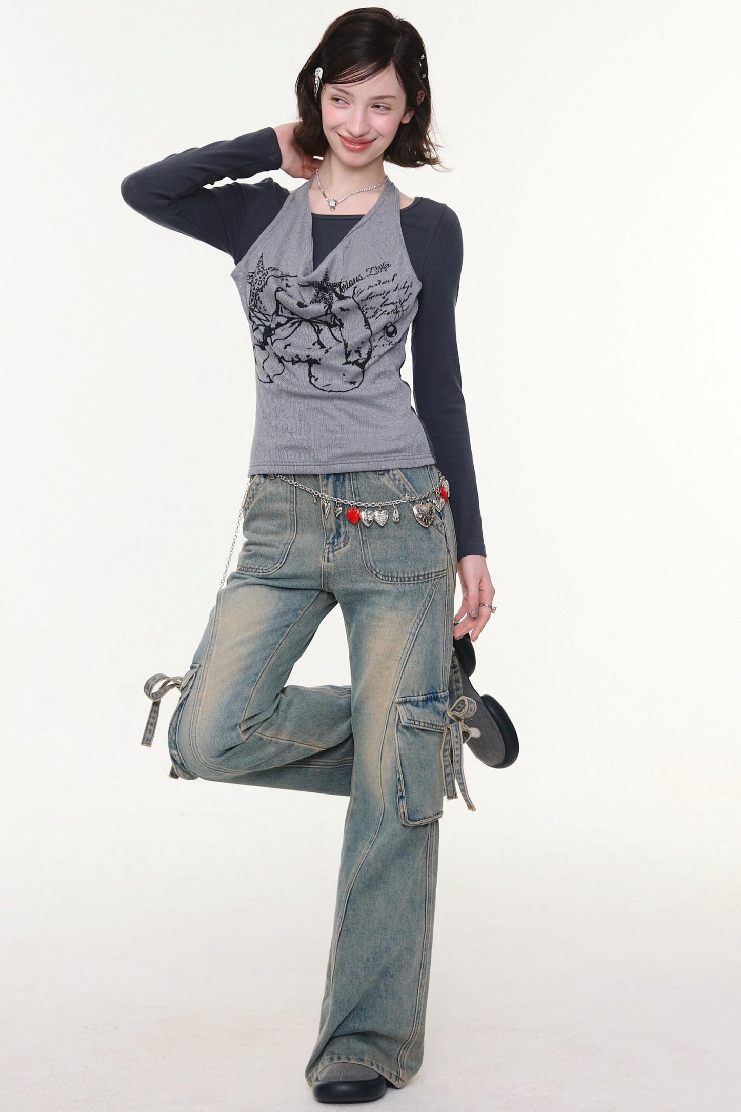 Rabbit Print Halter Top