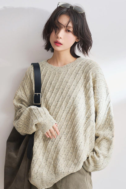 Lazy Style Twill Knit Sweater