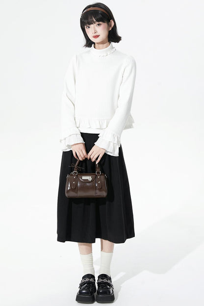 ホワイトストライプジャカードセーター