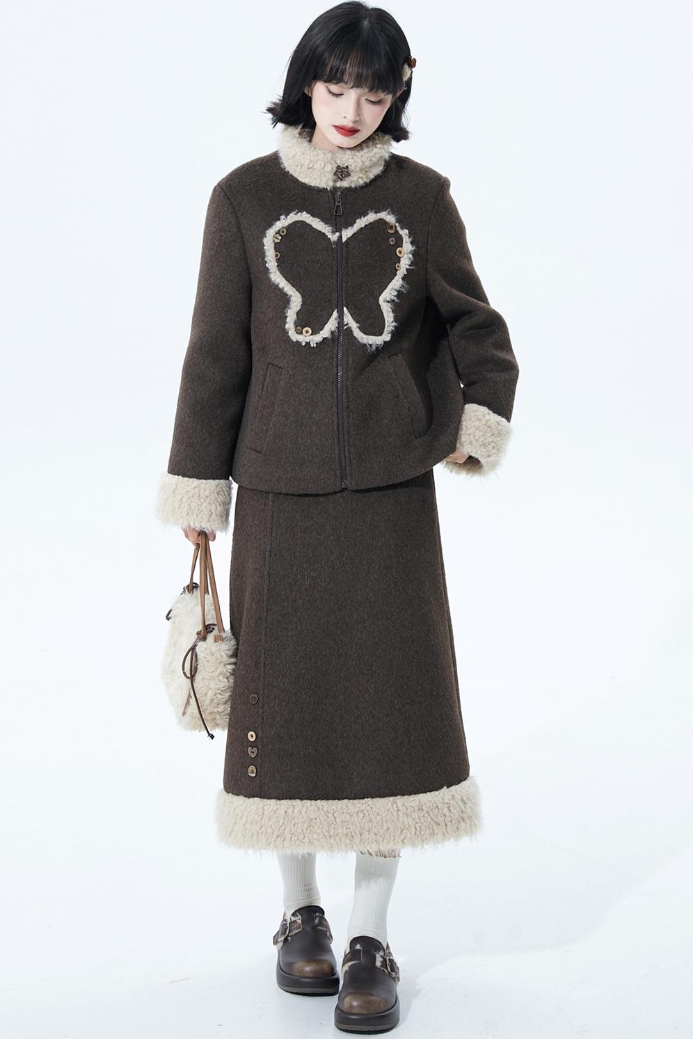 Deep Brown Wool Skirt