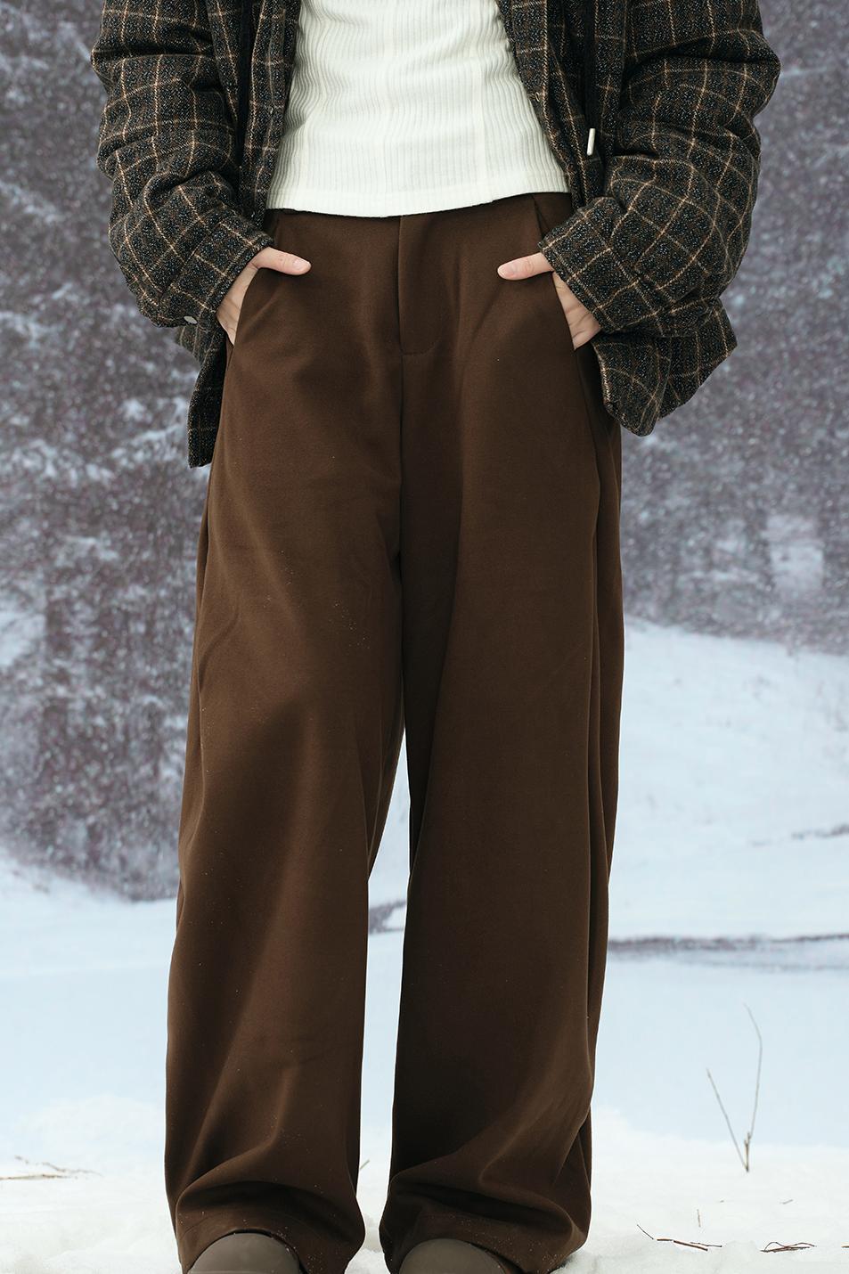 Solid color straight pants
