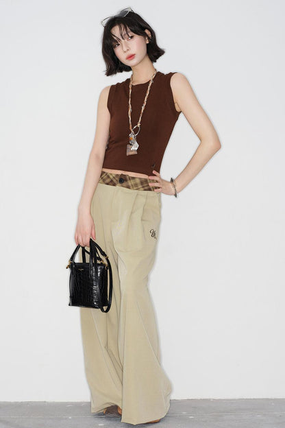 チェックルーズロングパンツ