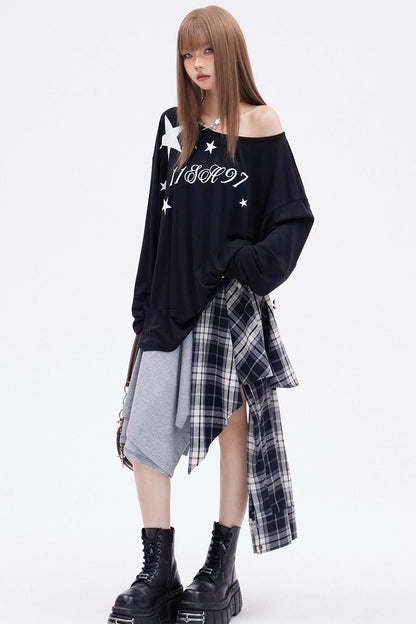 Sheer Letter Print T-Shirt