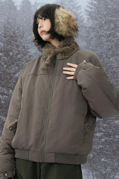 ミニマリストプラッシュコットンジャケット