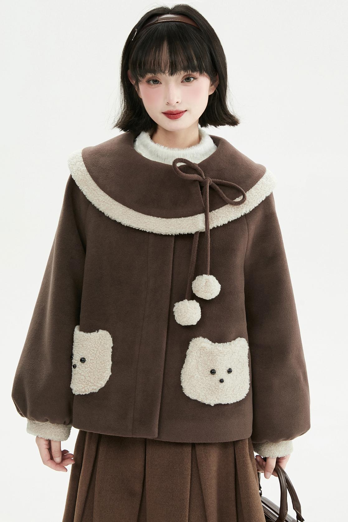 キャラメルブラウンプラッシュコート