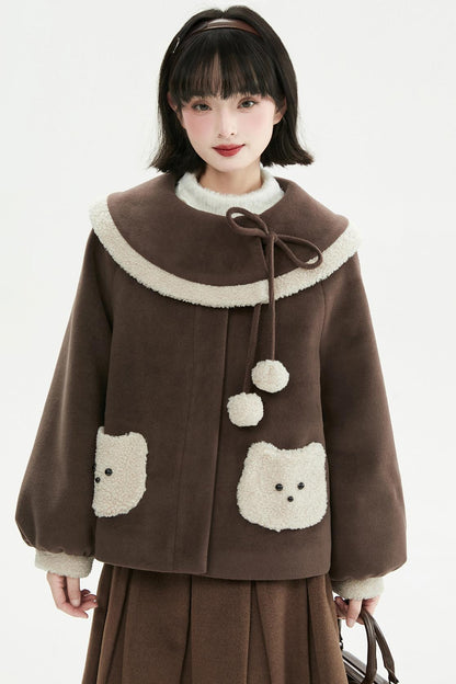 キャラメルブラウンプラッシュコート