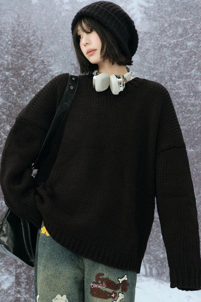 ラウンドネックニットスウェーター