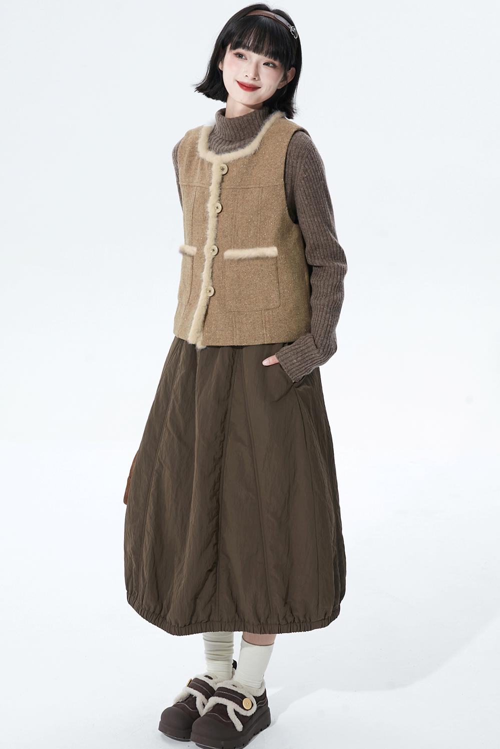 ウォームココアウールブレンドスカート