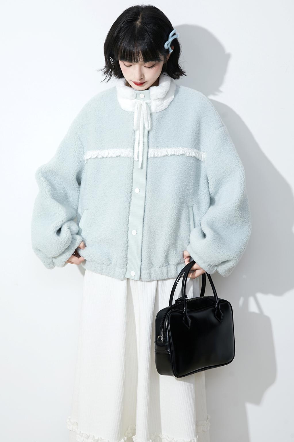 Soft mist blue longline coat