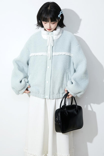 Soft mist blue longline coat