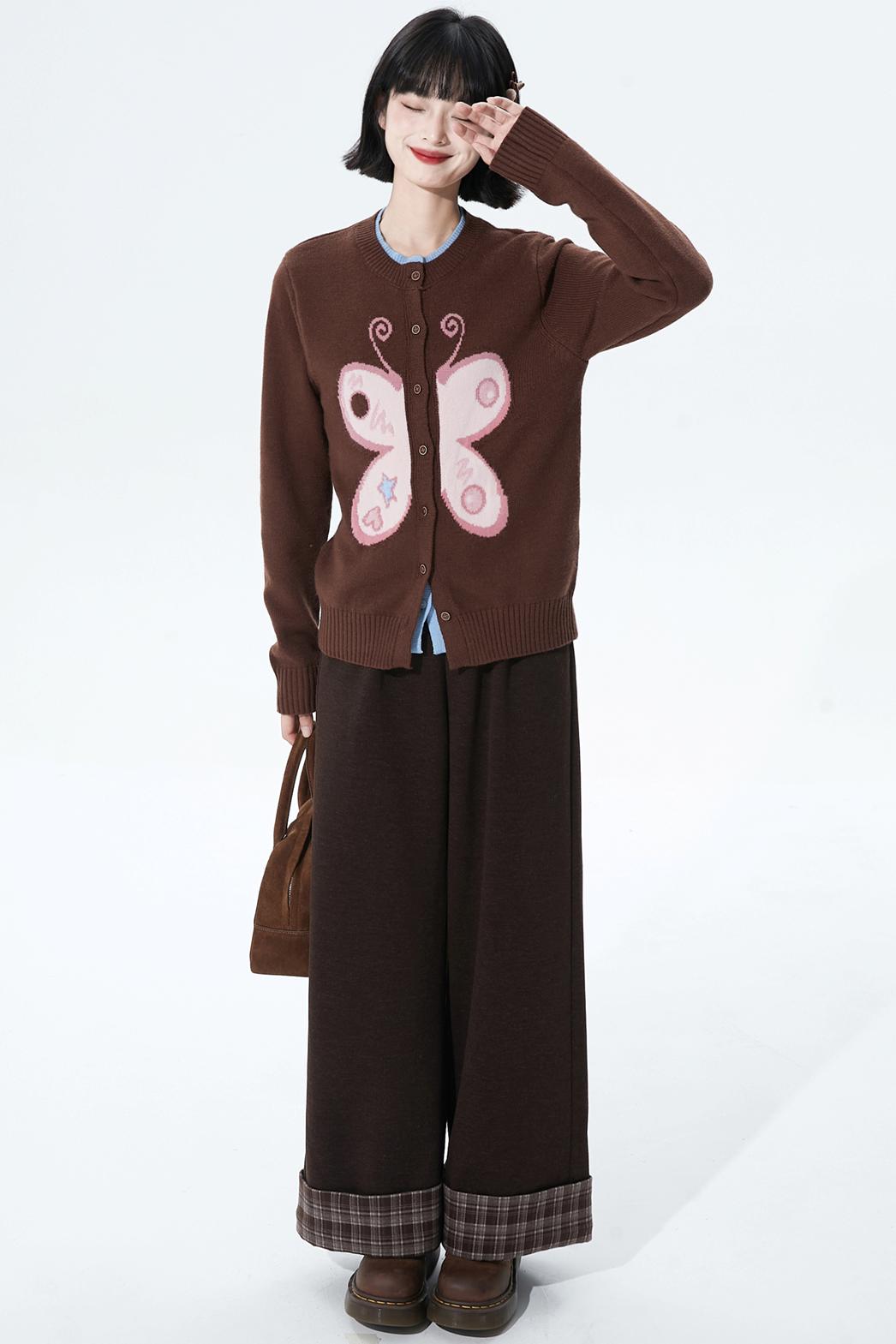 Butterfly Jacquard Knit Cardigan