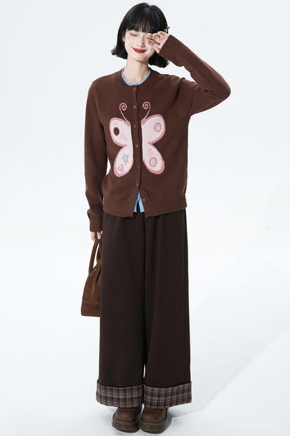 Butterfly Jacquard Knit Cardigan