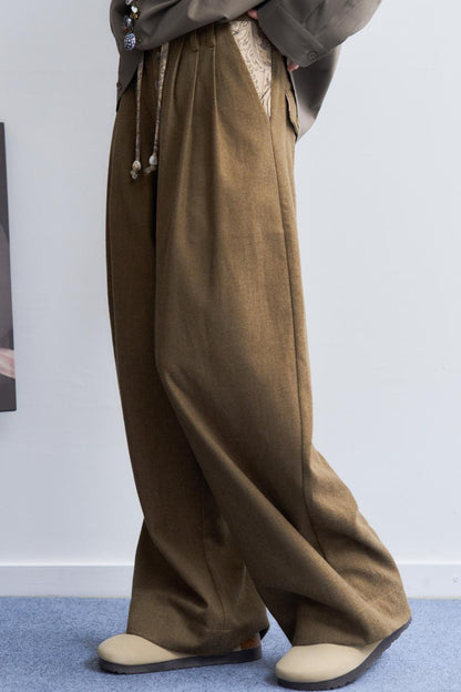 ミニマリストソリッドスラックスパンツ