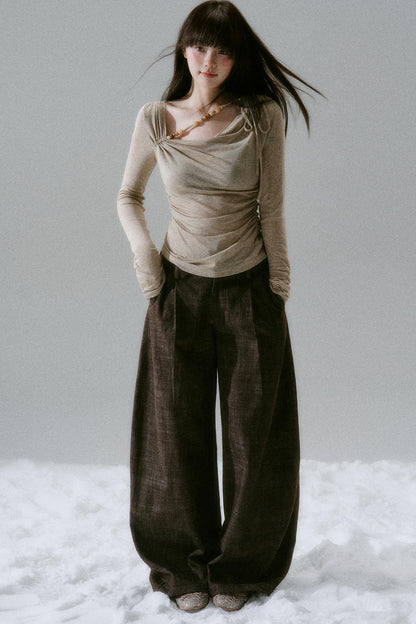 Open collar tight mode top