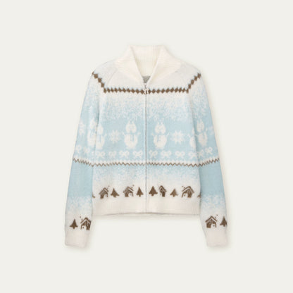 Island Fur Fair Isles Knit Top + Tight Knit Skirt