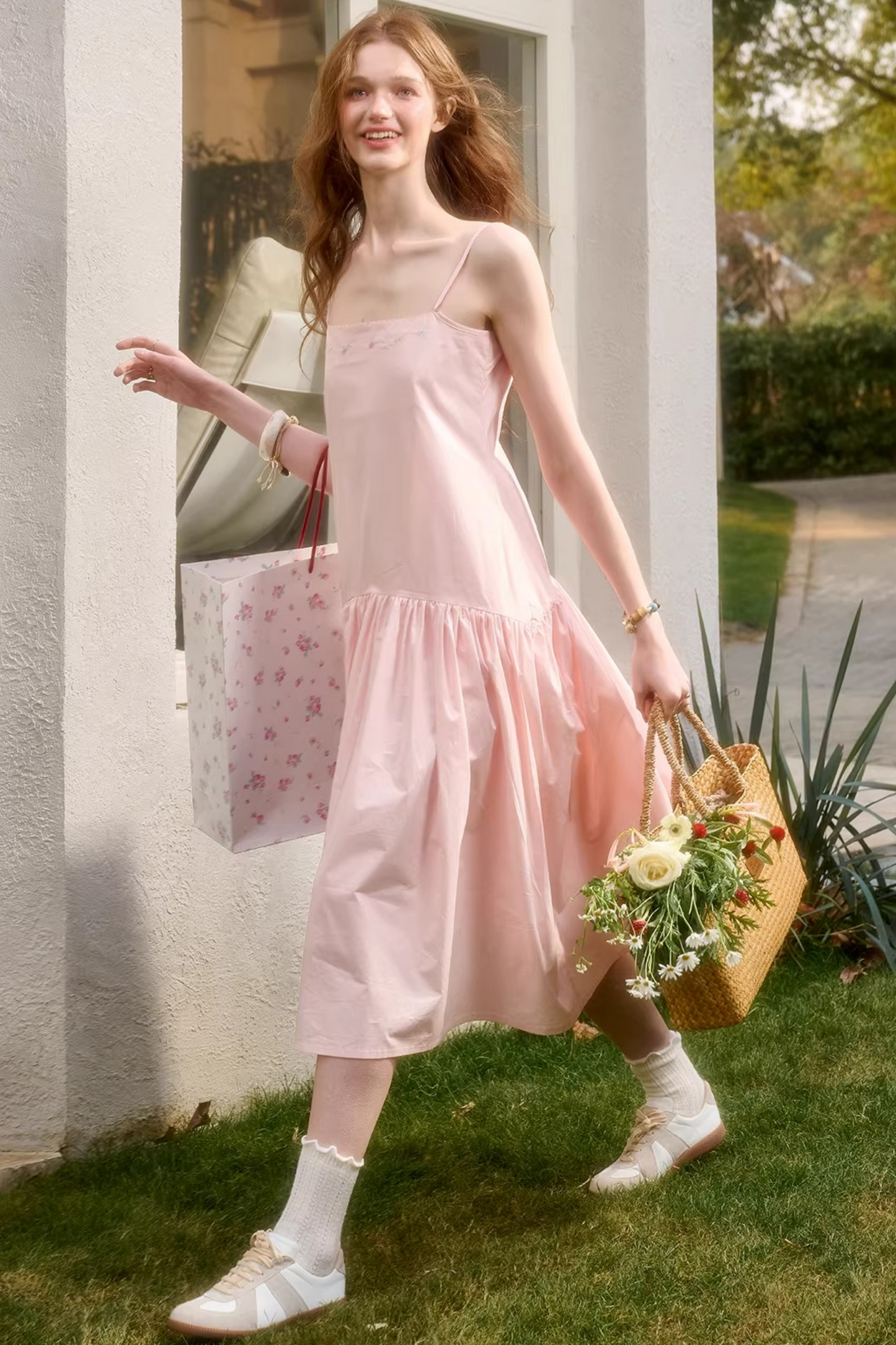 ベビーピンクスイートドレス+シャツ