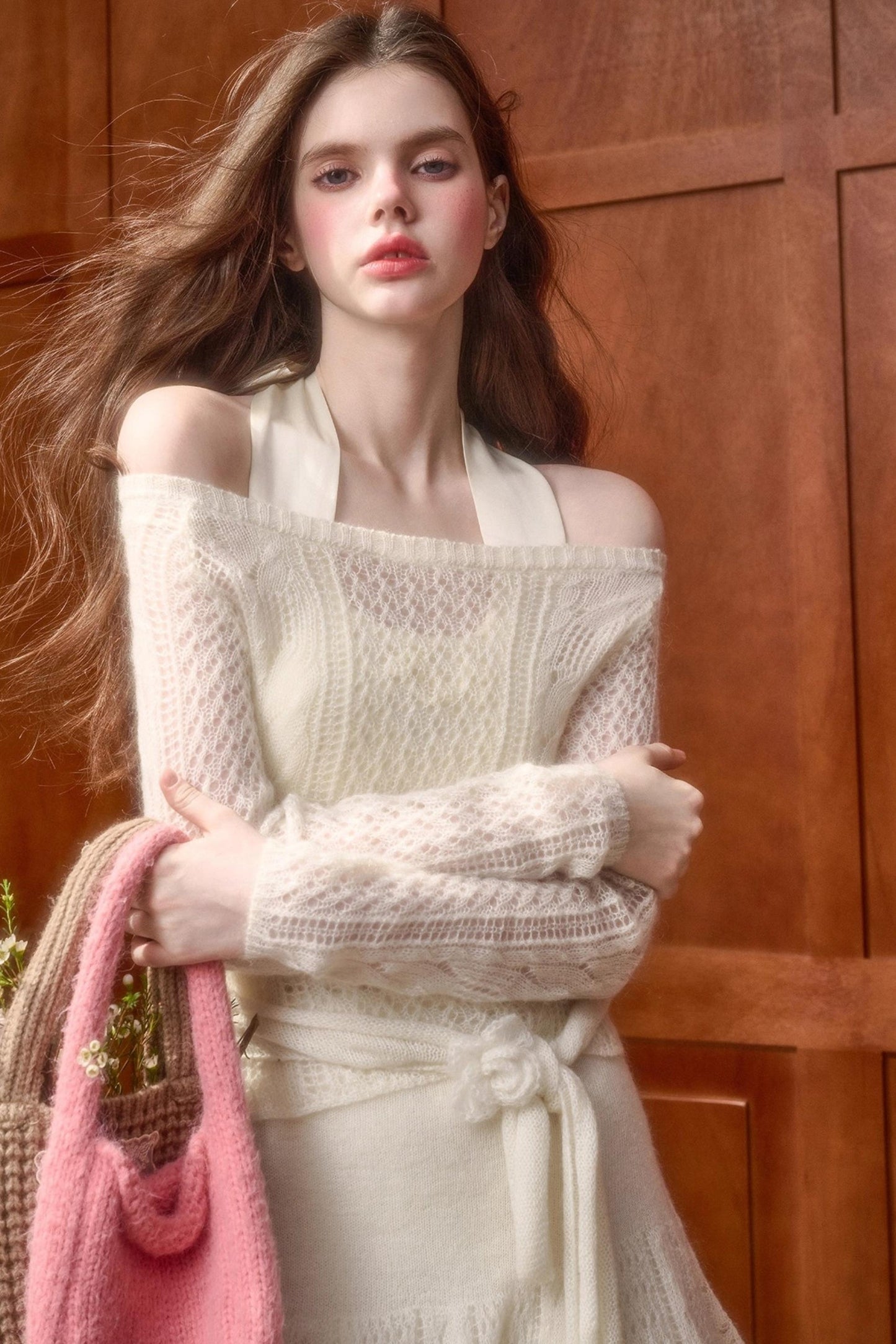 モヘアスイートトップス+スカート