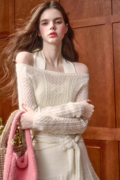 モヘアスイートトップス+スカート