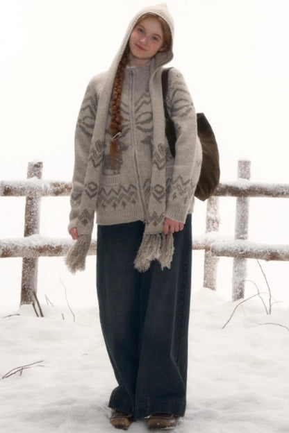 パピージップカーディガン+ハットスカーフ