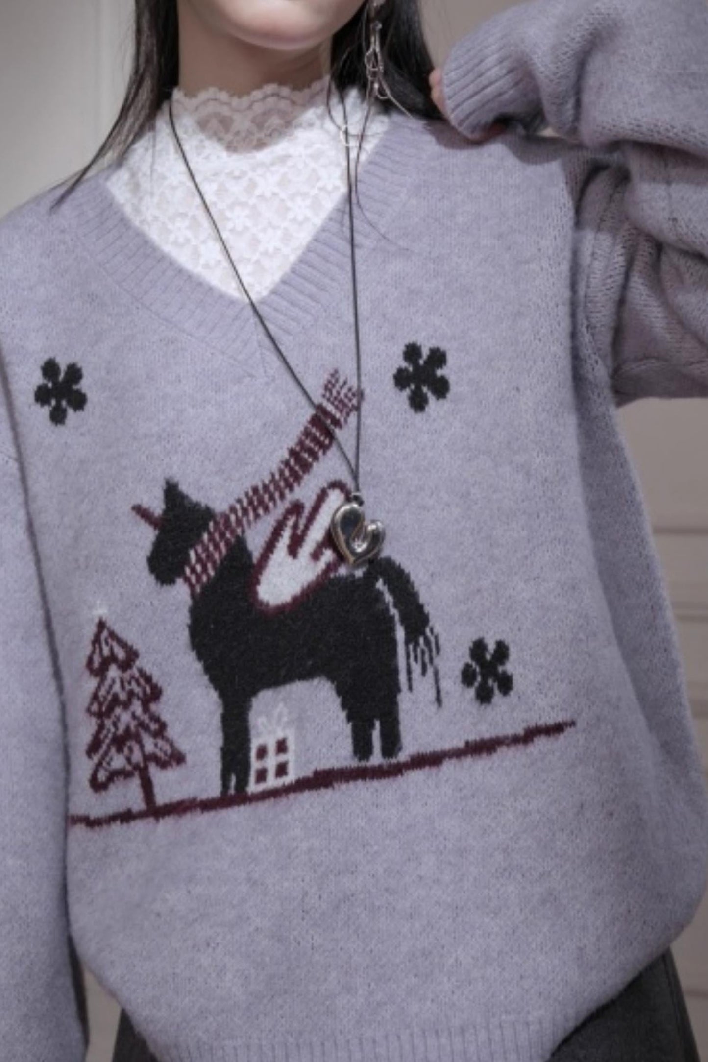 Soft mist wool sweater