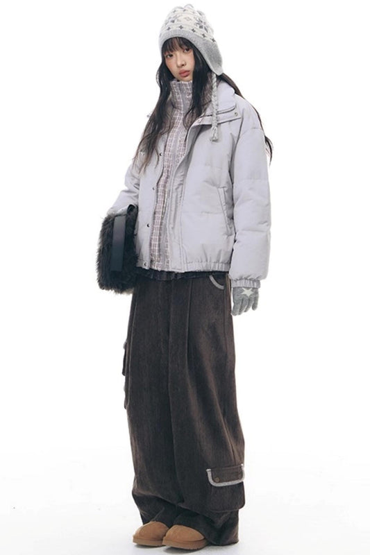 マルチポケットカジュアルロングパンツ+ロールアップワイドレッグミディアムパンツ