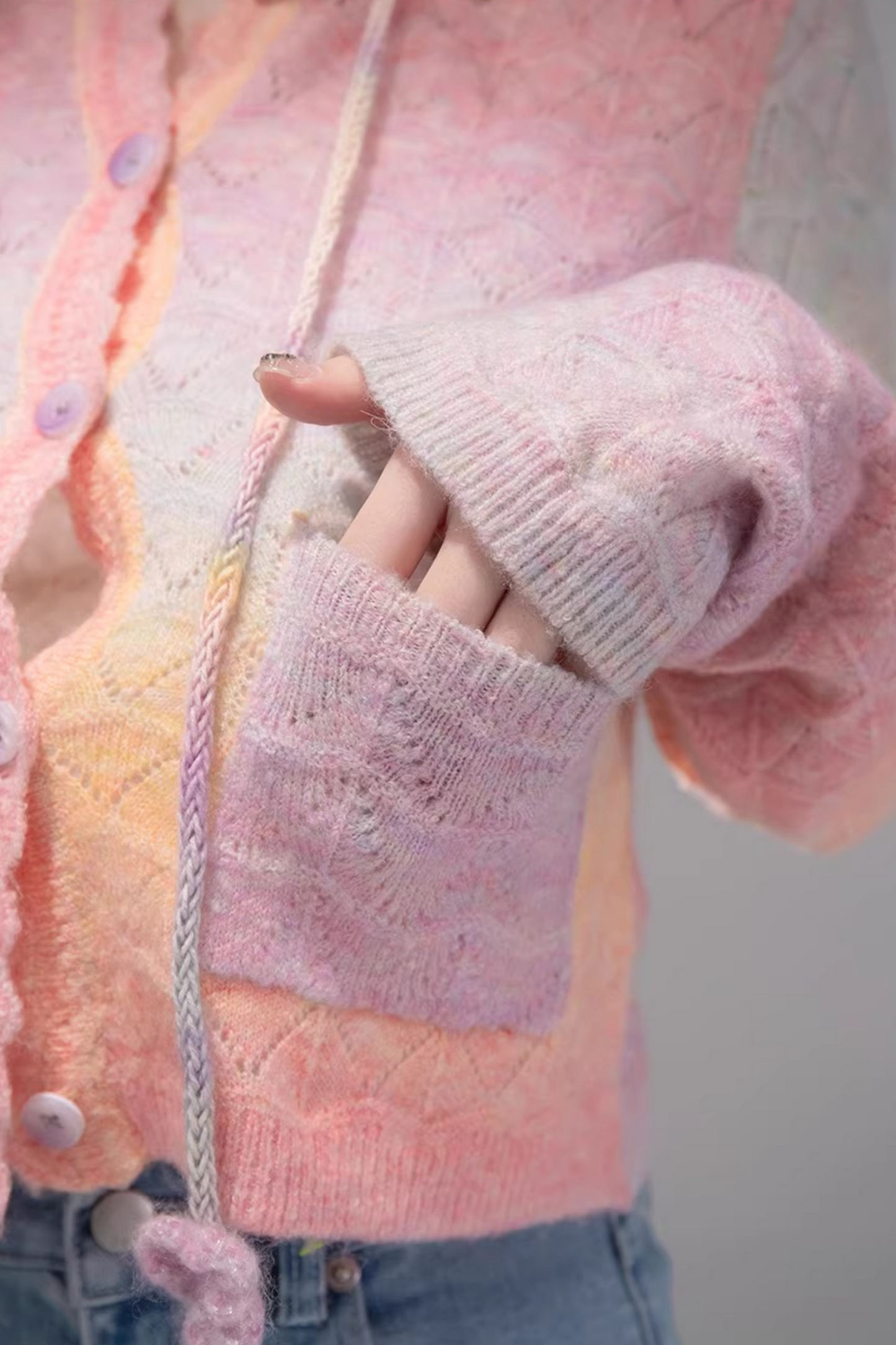 グラデーションレインボーカーディガン