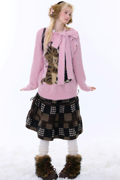 Retro Cat Pattern Sweater