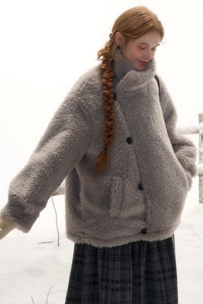 リバーシブルチェックルーズコート