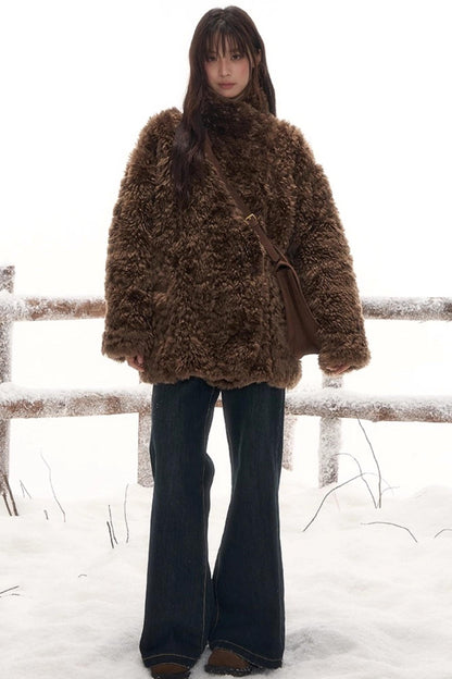 リバーシブルファースエードコート