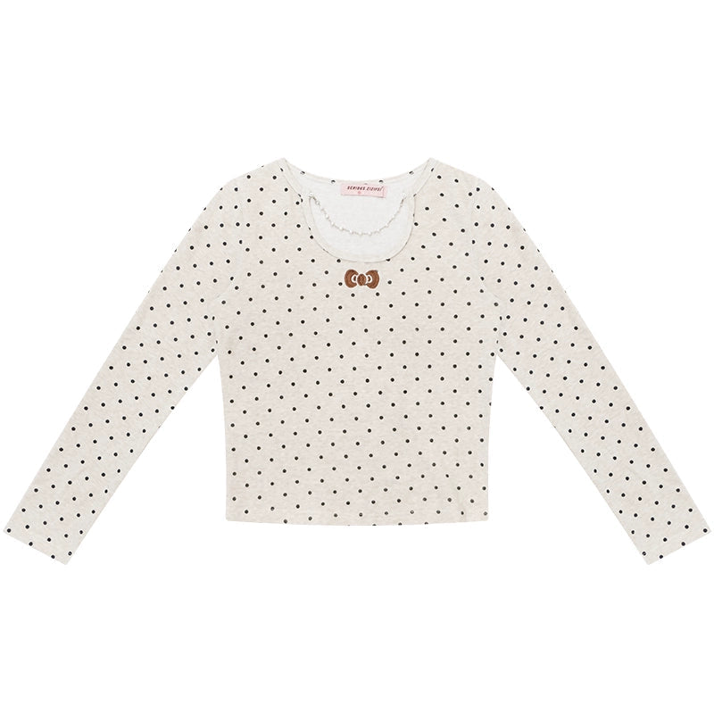 Polka Dot Chain Knit Top
