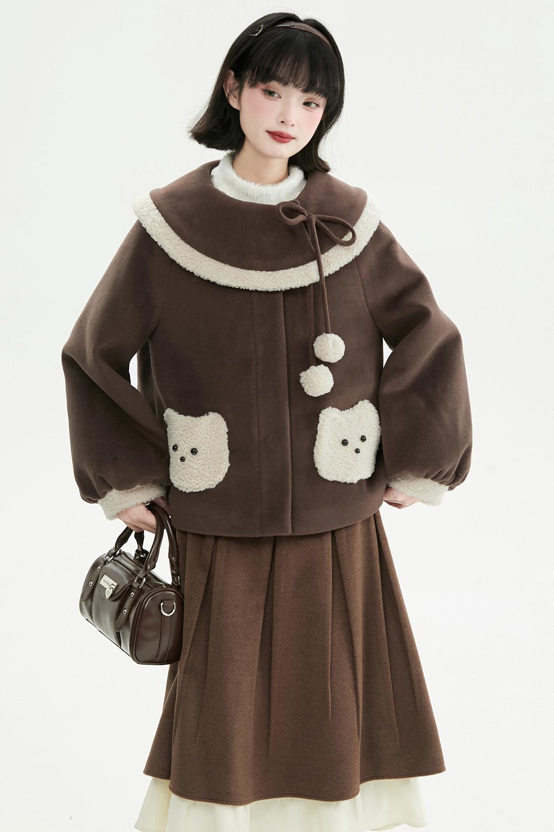 キャラメルブラウンプラッシュコート