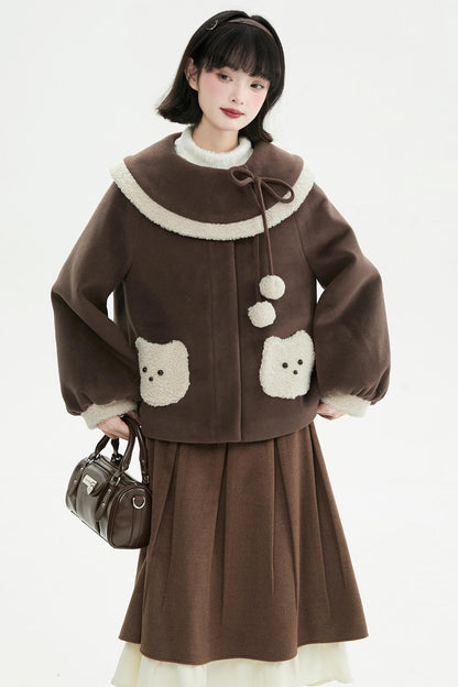 キャラメルブラウンプラッシュコート