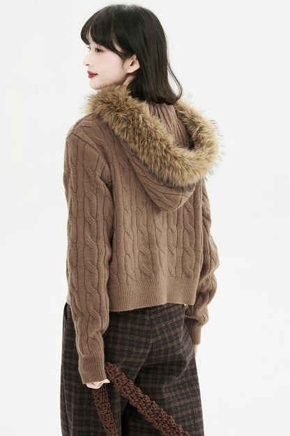 コーヒーファーカラーカーディガン