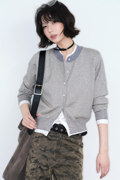 Fake Two-Piece Knitted Cardigan