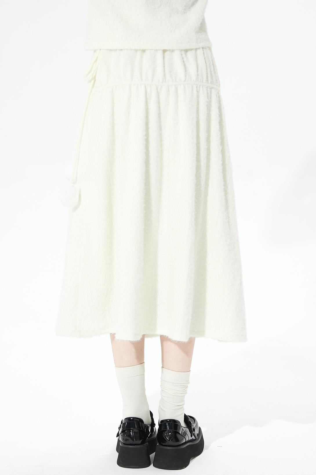 ソフトリブドニットフレアスカート