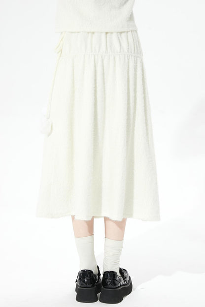 ソフトリブドニットフレアスカート