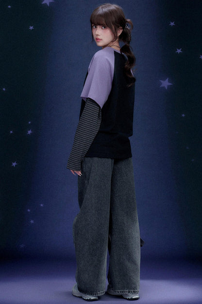 Dark Graffiti Print Top