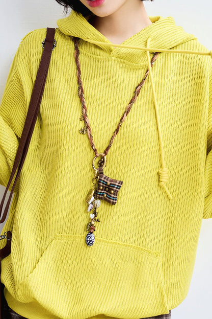 Casual Rib Knit Sweatshirt