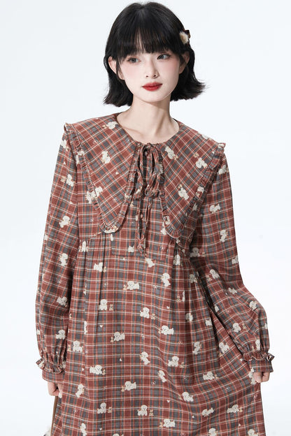 Checkered Puppy Collar Dress