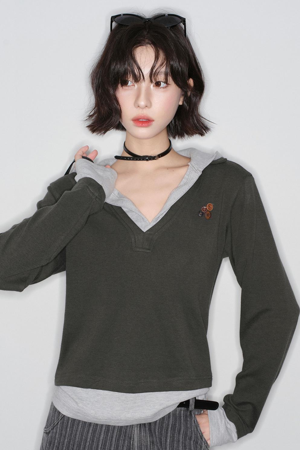 Patchwork Hooded Color Block Top