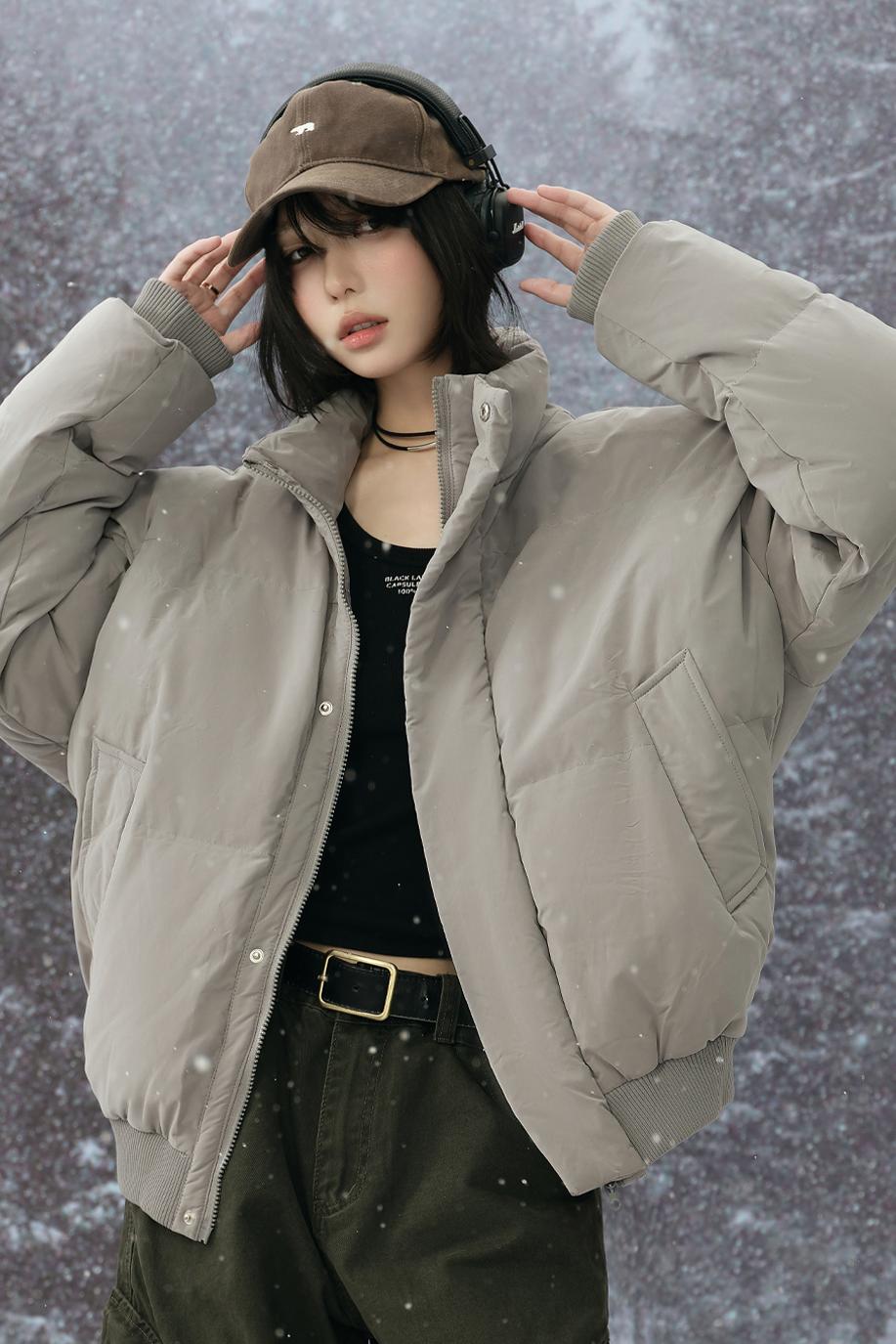 Stand collar padded jacket