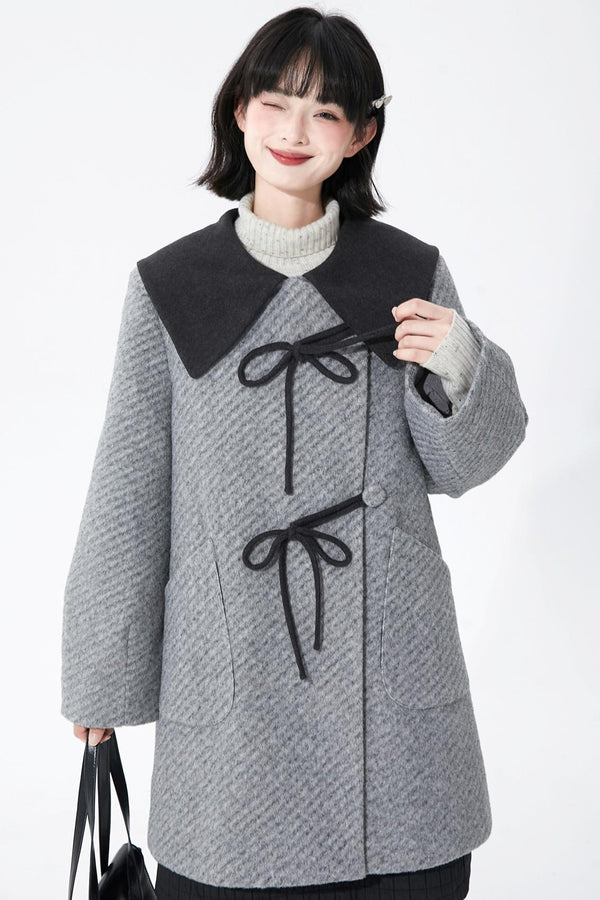 Retro Grey Woolen Coat