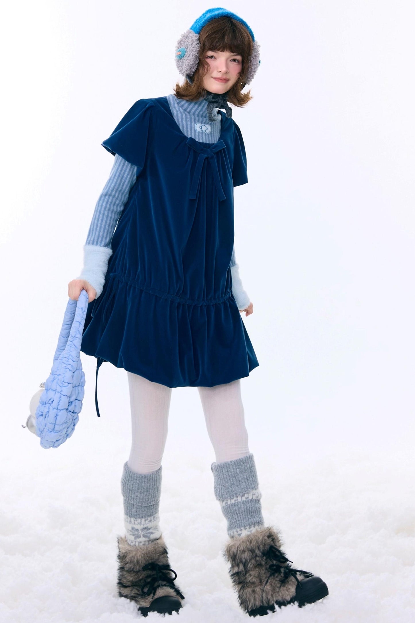 Deep Blue Velvet Dress